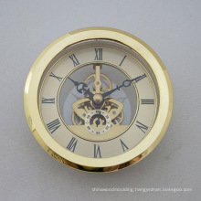 Skeleton Clock Insert Round Transparent Wall Clock Insert Roman Dial Gifts Brass Clock Movement